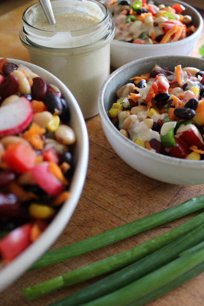 dreierlei Bohnensalat mit ölfreiem Dressing