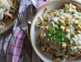 vegane Carbonara mit Räuchertofu viele kleine dinge