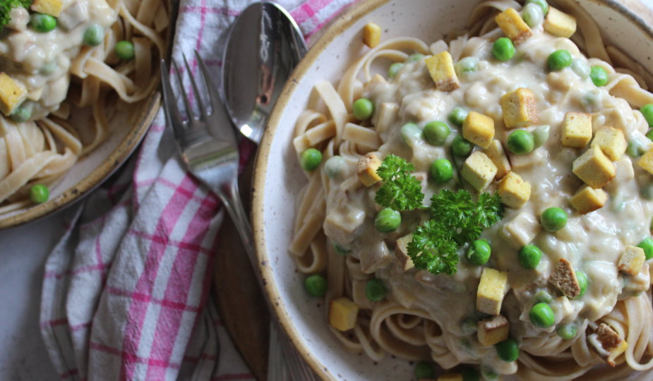 vegane Carbonara mit Räuchertofu viele kleine dinge