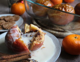 vegane Bratäpfel mit Vanillesoße viele kleine dinge